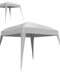 Outsunny Toldo de Pérgola de Recambio 3x3m Techo de Repuesto para Carpa Plegable de Jardín de Tela Oxford con Protección UPF 50+ Impermeable Cierres de Velcro y Ganchos Elásticos Blanco