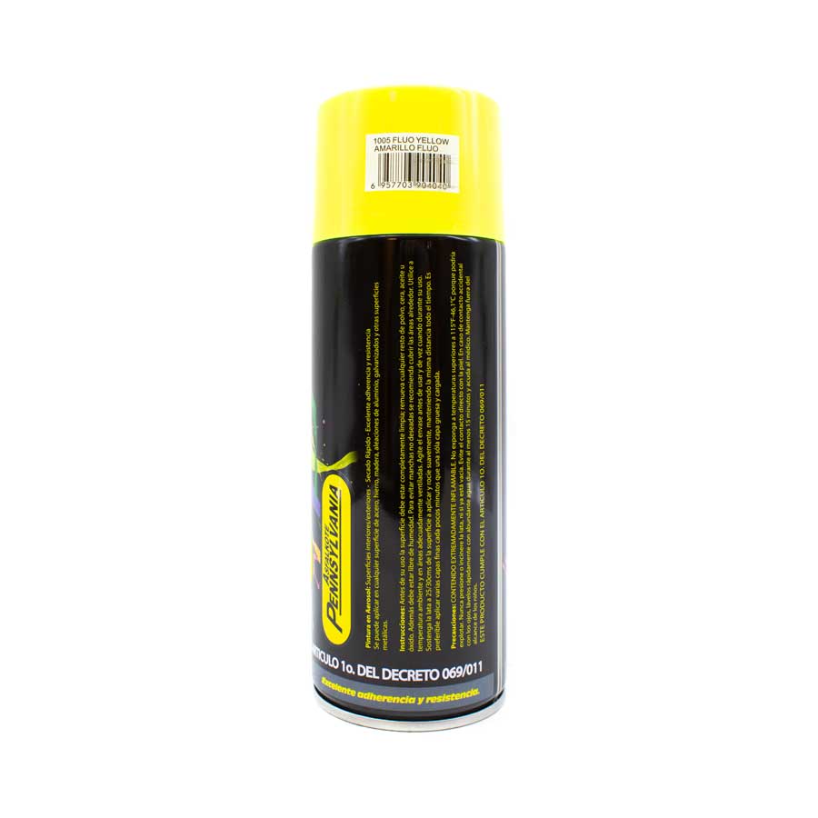 PINTURA EN AEROSOL 400ML FLUOR AMARILLO PENNSYLVA - Imagen 3