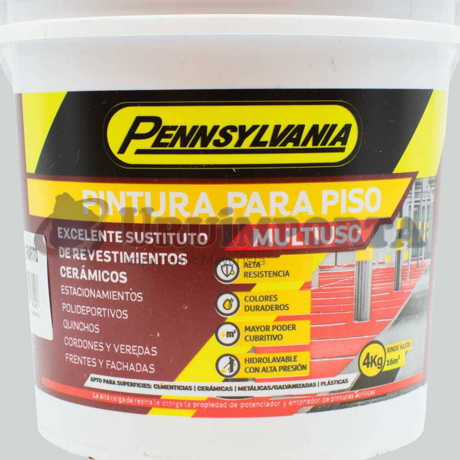 PINTURA PARA PISOS GRAFITO 4 KILOS PENNSYLVANIA - Imagen 2