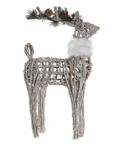 Adorno Navideño DKD Home Decor Blanco Reno 33 x 14 x 60 cm