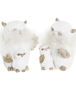 Adorno Navideño DKD Home Decor Búho Resina (7,5 x 7 x 10 cm) (2 Unidades)