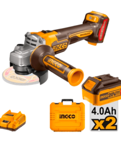 Amoladora Angular Brushless Ingco 20V 115MM + Cargador + 2 Baterías 4.0AH + 10 Discos CAGLI211542