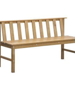 Outsunny Banco de Jardín de 3 Plazas Banco Exterior de Madera con Respaldo de Listones para Terraza Patio Balcón Carga 360 kg 144x60x77 cm Natural