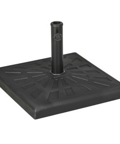Outsunny Base de Sombrilla de Resina 19 kg Soporte para Parasol Pie de Parasol para Mástil de Ø32/38/48 mm para Jardín Terraza Patio 51x51x32 cm Negro
