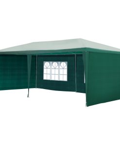 Outsunny Carpa de Jardín 6x3x2,5 m con 4 Paredes Laterales y 2 Ventanas Cenador Gazebo de Exterior Marco de Acero para Fiestas Eventos Bodas Verde