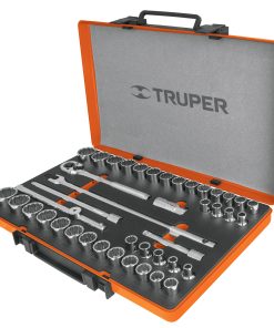 Juego de dados 42 herramientas cuadro 1/2″ std y mm para mecánico 13940 Truper JD-1/2X42MP 13940