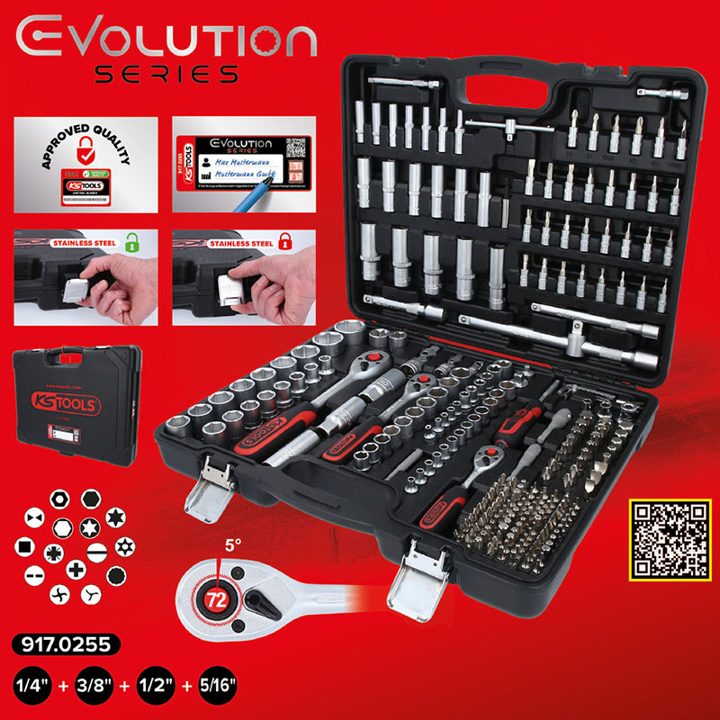 Juego de llaves de caja 1/4″ + 3/8″ + 1/2″ 255 piezas - Imagen 2