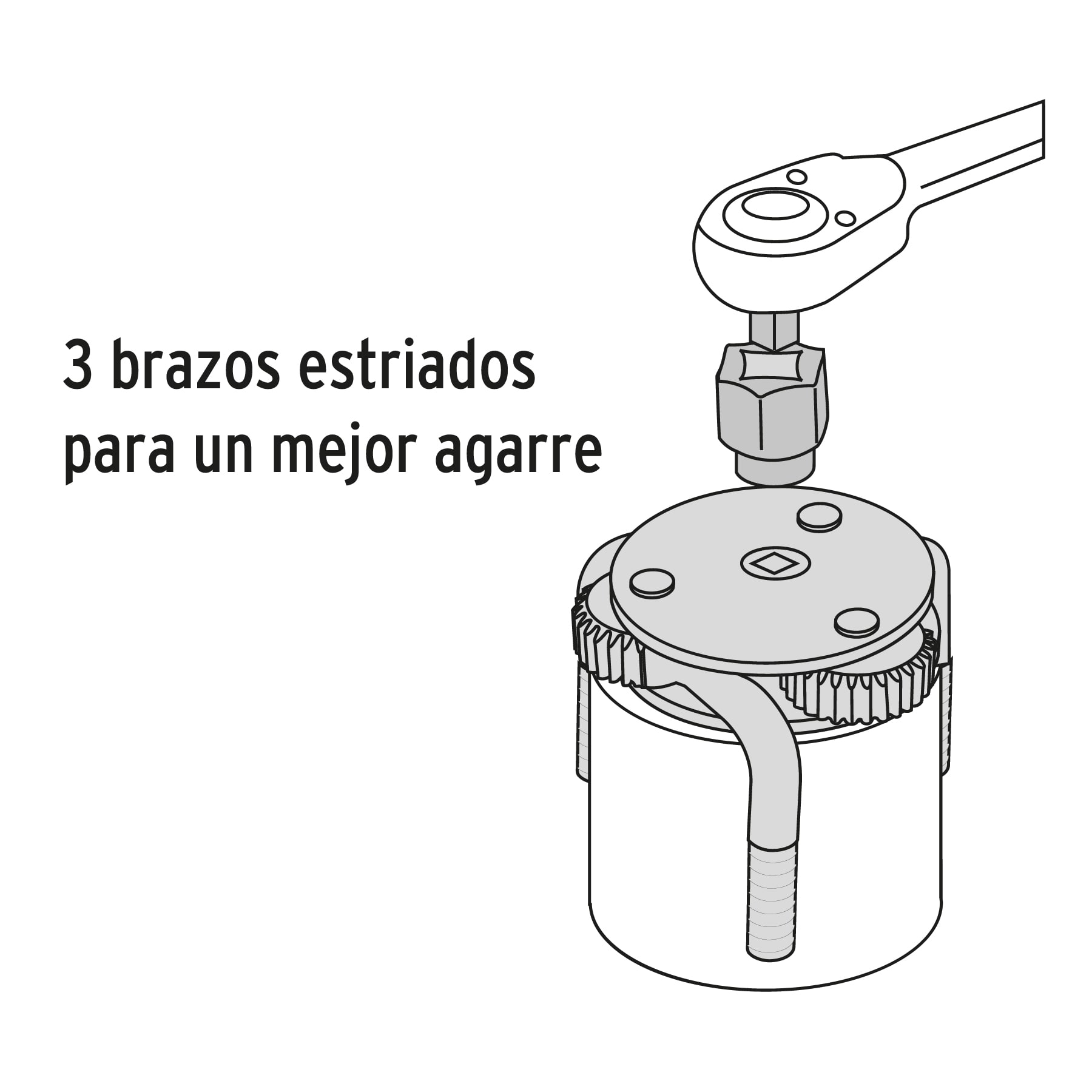 Llave de 3 puntos 3″-4-1/2″ para filtro de aceite, Truper LL-FA-MA 14543 - Imagen 3