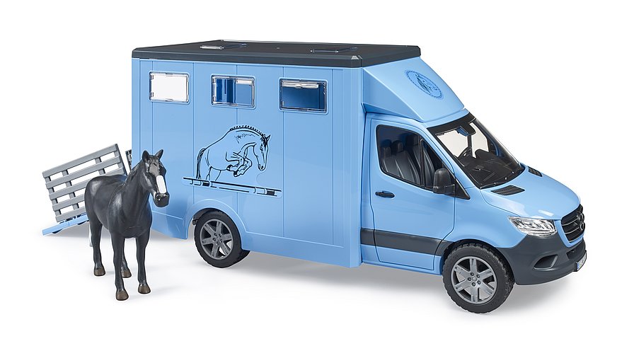 MERCEDEZ-BENZ SPRINTER FURGONETA PARA TRANSPORTAR ANIMALES + 1 CABALLO BRUDER 02674 - Imagen 3