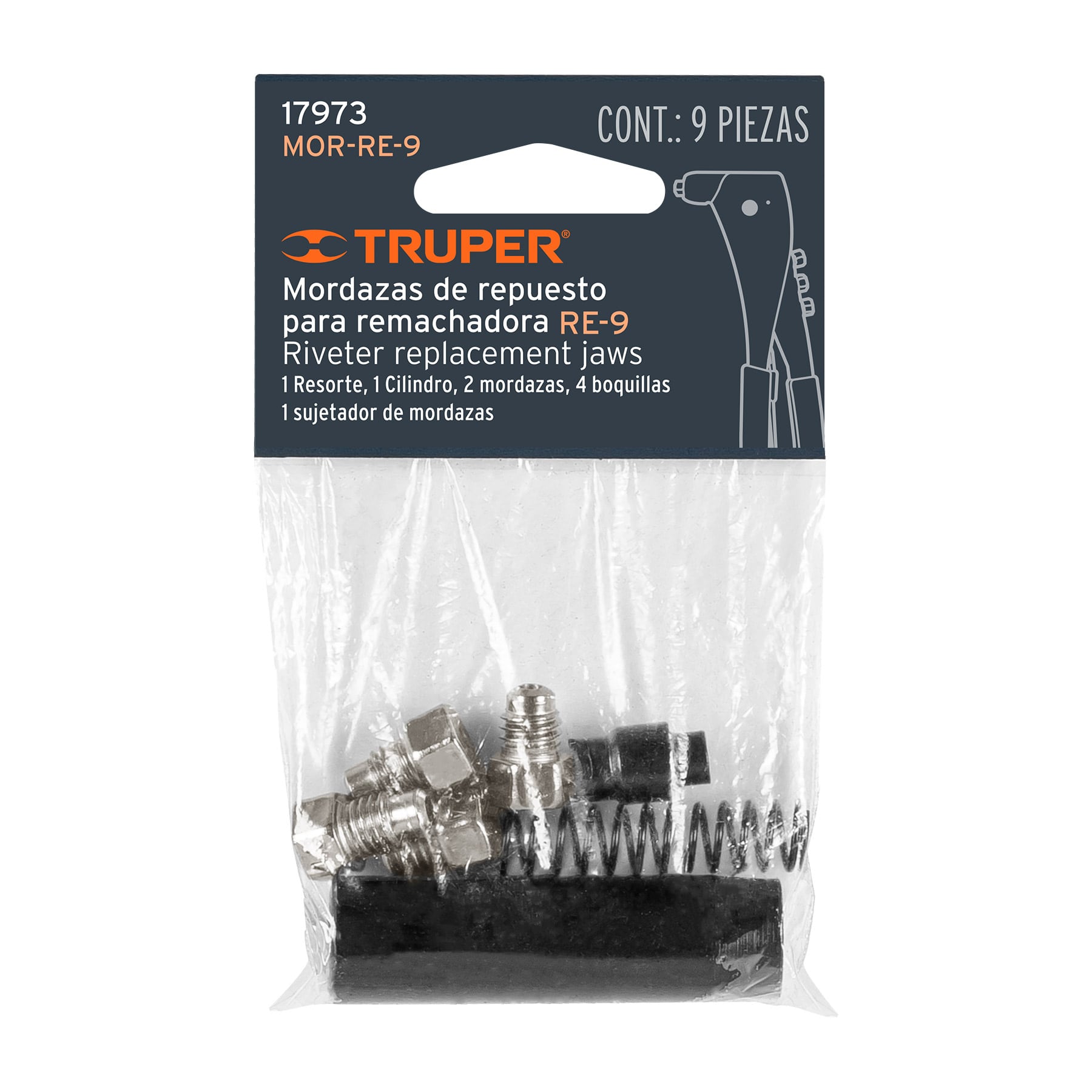 Kit de refacciones y mordazas para remachadora RE-9, Truper MOR-RE-9 17973 - Imagen 2