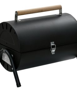 Outsunny Barbacoa de Carbón Portátil Barbacoa Sobremesa con 2 Parrillas Cocina con Asa y Cierre para Asar Picnic Camping Fiesta 42x29x45 cm Negro