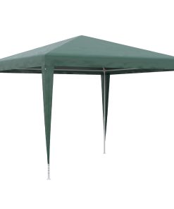 Outsunny Carpa Desmontable 3×3 m Cenador Pabellón de Jardín con 4 Orificios de Drenaje y Marco de Acero Anti-UV Gazebo para Terraza Patio Exterior Camping Verde