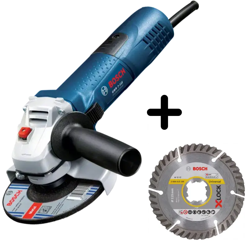 Amoladora Bosch Professional GWS 7-115 con Disco de Corte de Diamante