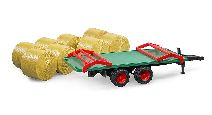 REMOLQUE PARA ROLLOS + 8 ROLLOS TRACTORES BRUDER 02220 - Imagen 2
