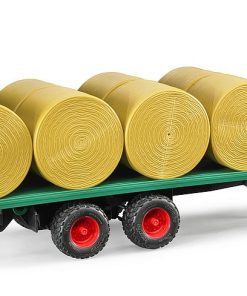 REMOLQUE PARA ROLLOS + 8 ROLLOS TRACTORES BRUDER 02220
