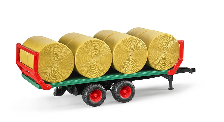 REMOLQUE PARA ROLLOS + 8 ROLLOS TRACTORES BRUDER 02220 - Imagen 6