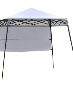 Outsunny Carpa Plegable 2,2×2,2x2m con Lateral Altura Ajustable Protección UV 50+ de Acero y Tela Oxford con Bolsa de Transporte Impermeable Gazebo para Exterior Blanco
