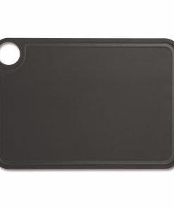 Tabla de corte ranurada marrón de 33×23 cm con pies antideslizantes – Arcos 693710