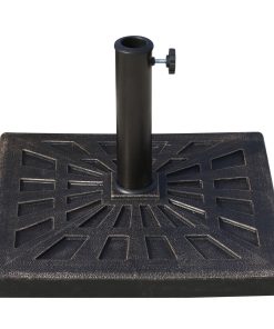 Outsunny Base de Sombrilla Peso 15 kg Soporte para Parasol de Resina para Mástiles de Ø3,8 cm y Ø4,8 cm para Terraza Patio Jardín Playa 47x47x32 cm Bronce