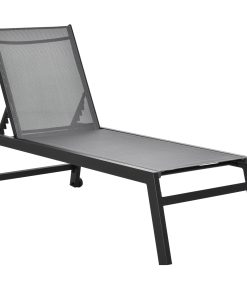 Outsunny Tumbona de Jardín de Aluminio Tumbona Exterior con Respaldo Reclinable en 5 Posiciones Carga 120 kg para Patio Terraza 169x65x102 cm Gris